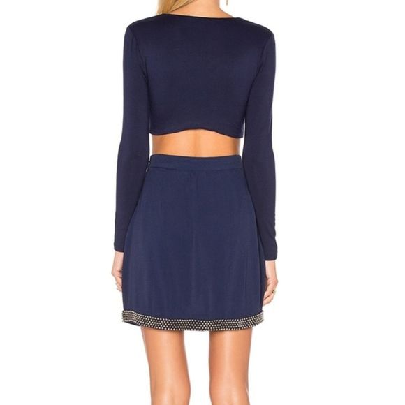 NWT NBD Revolve Kaia Studded Cut Out Dress Navy M - Picture 3 of 3